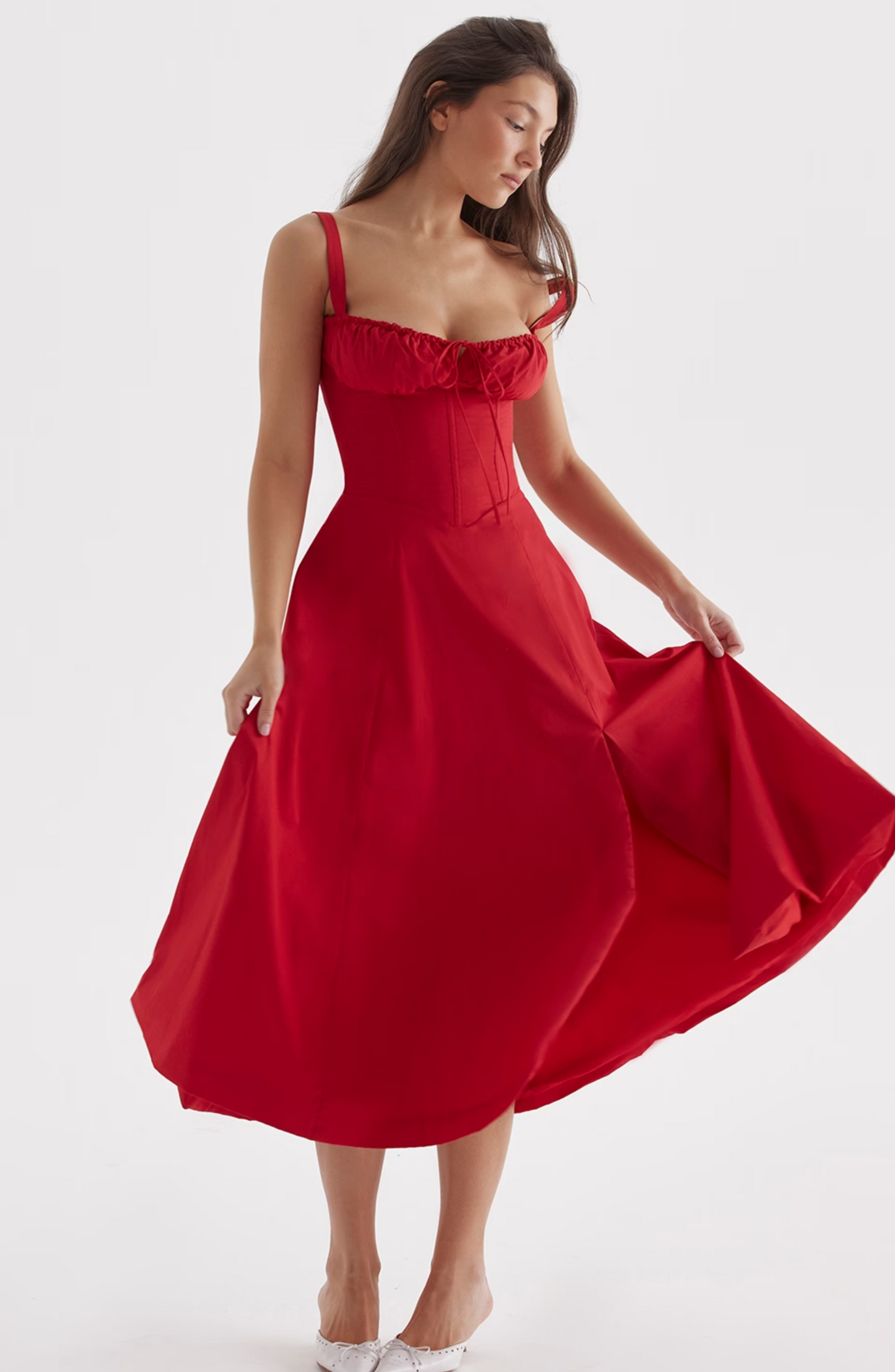 Pleated corset dress