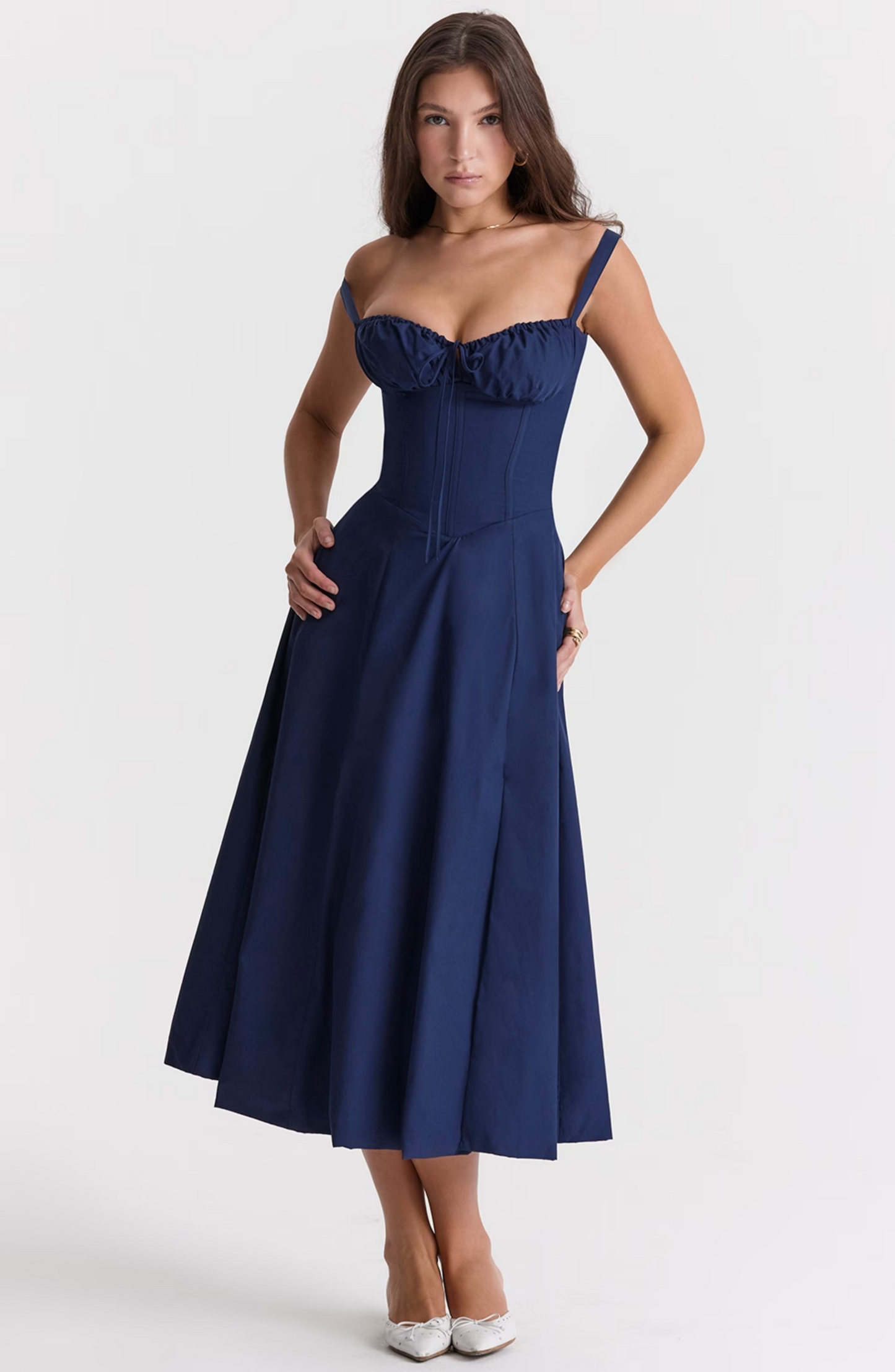 Pleated corset dress
