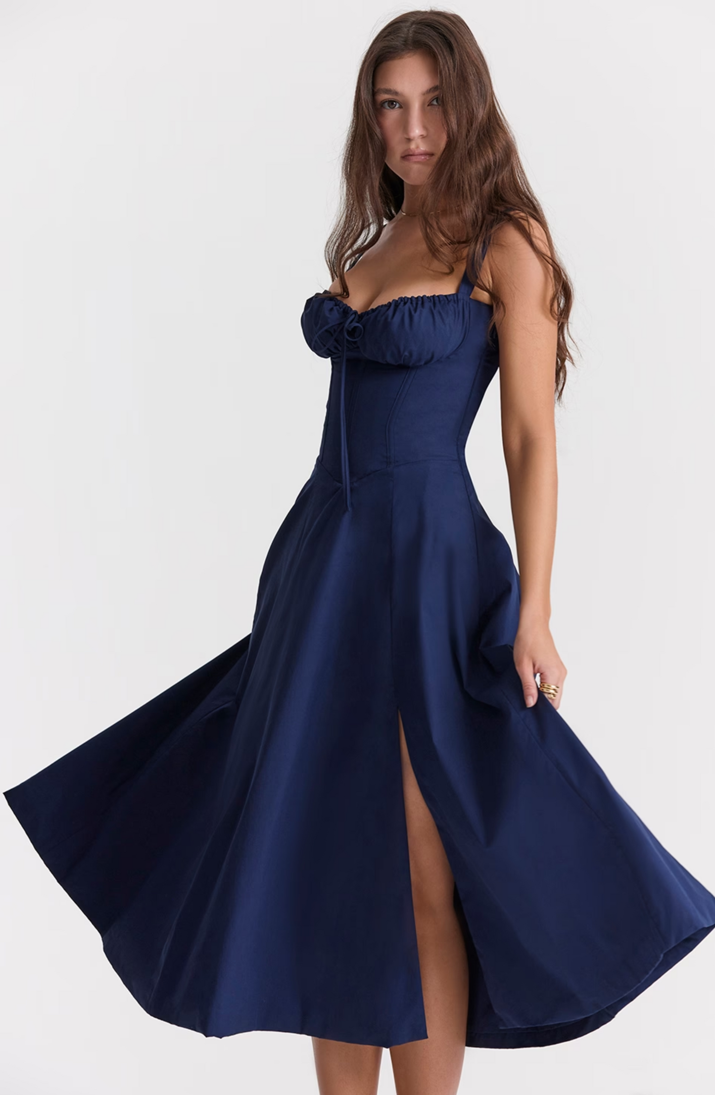 Pleated corset dress
