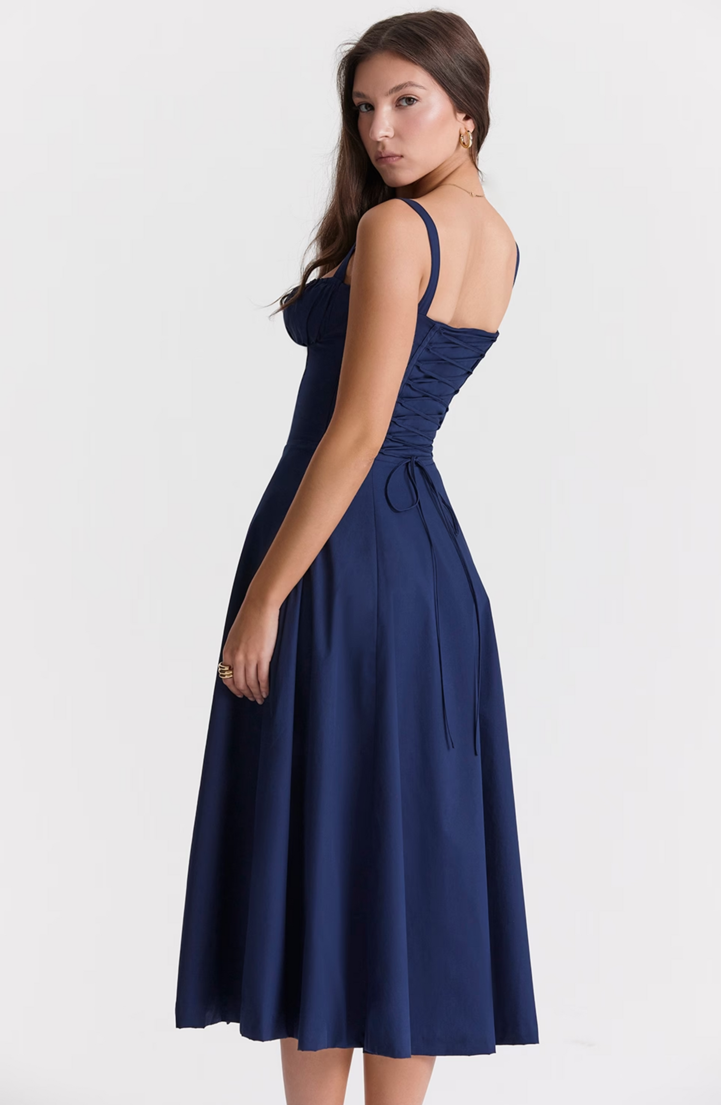 Pleated corset dress