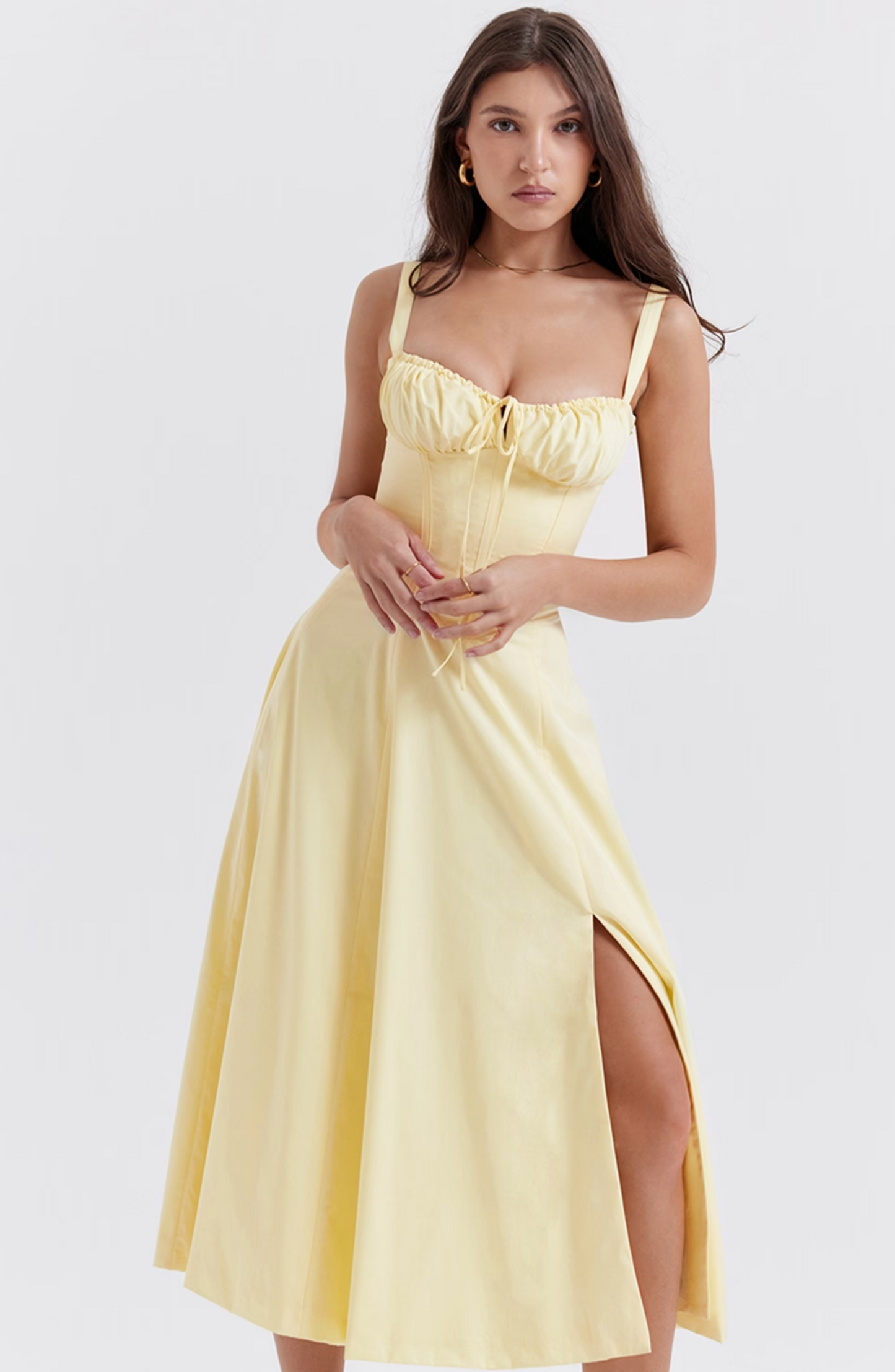 Pleated corset dress