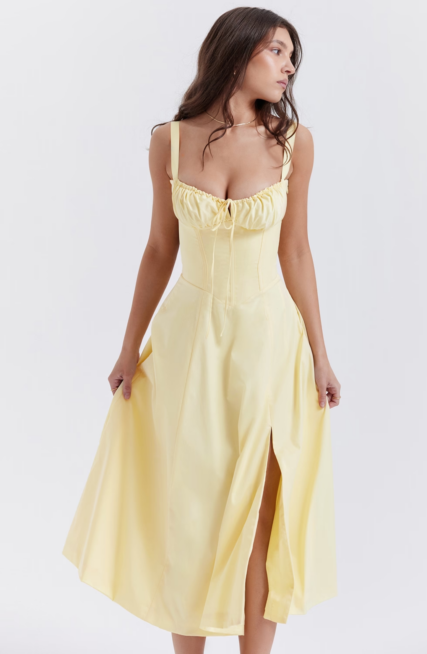 Pleated corset dress