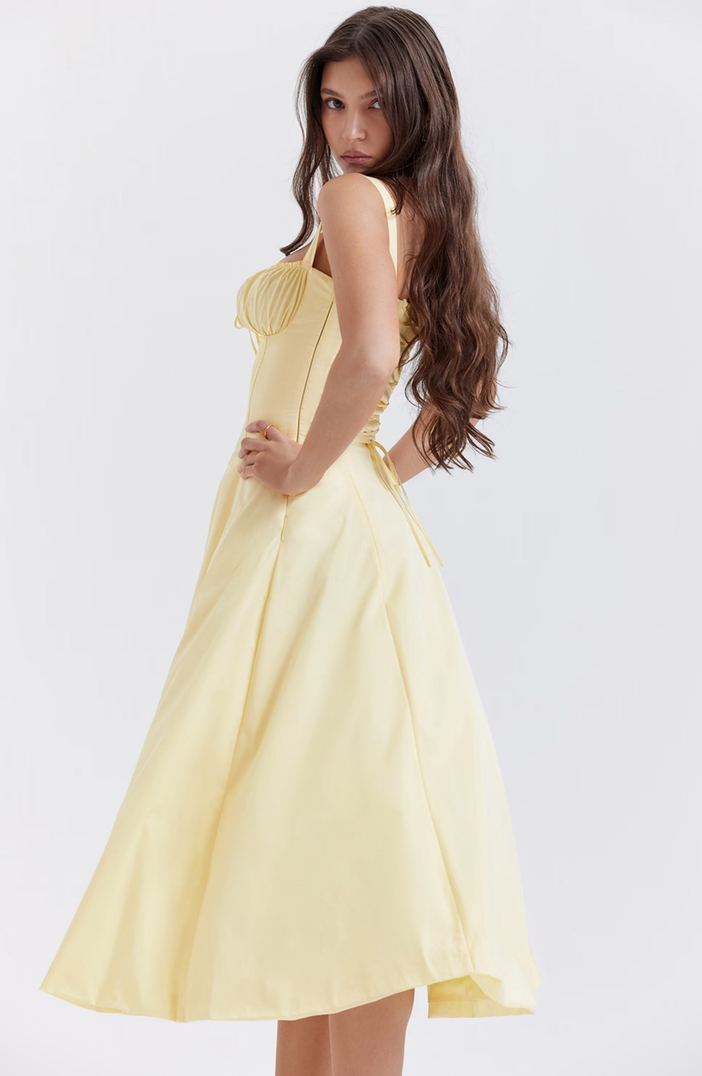 Pleated corset dress