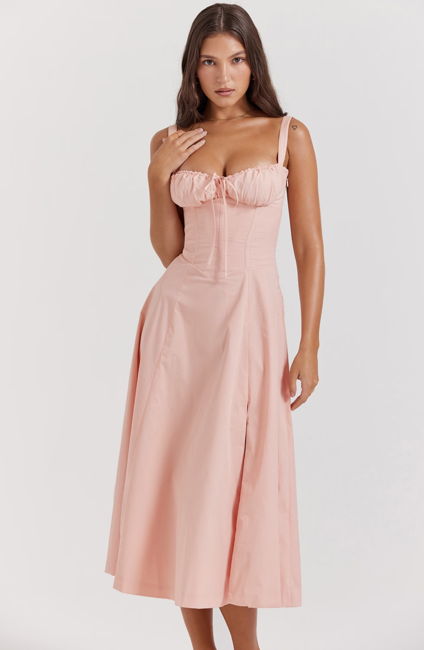 Pleated corset dress