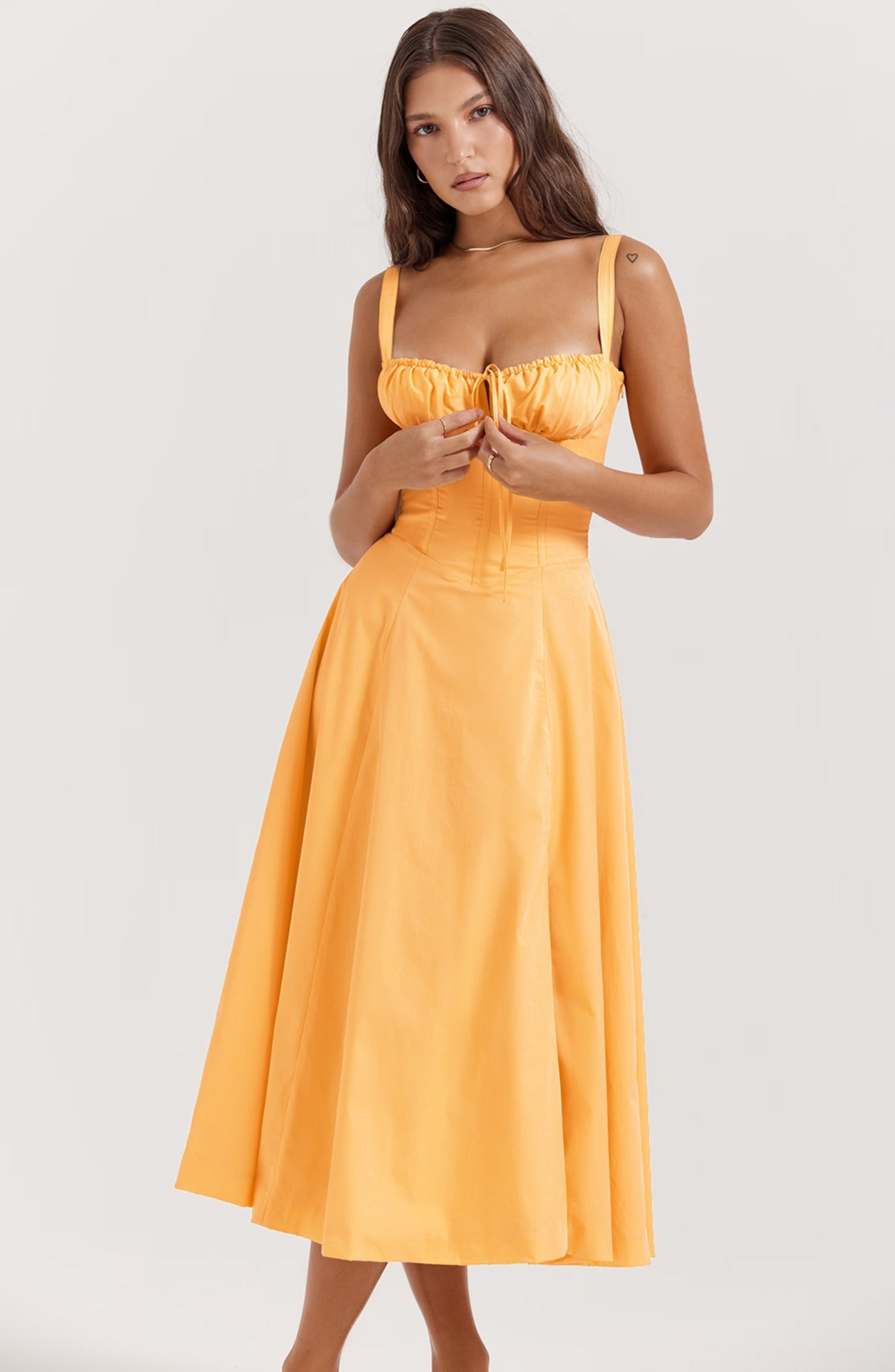 Pleated corset dress