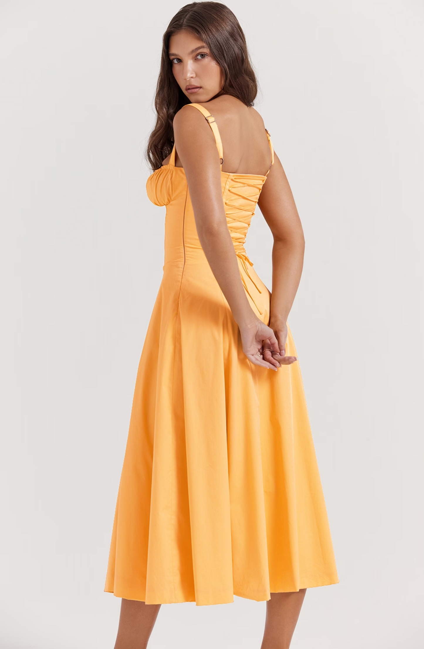Pleated corset dress