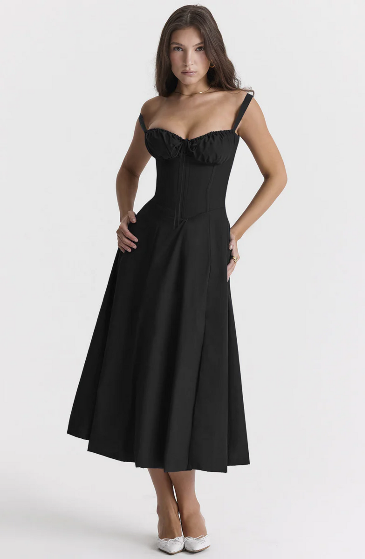 Pleated corset dress