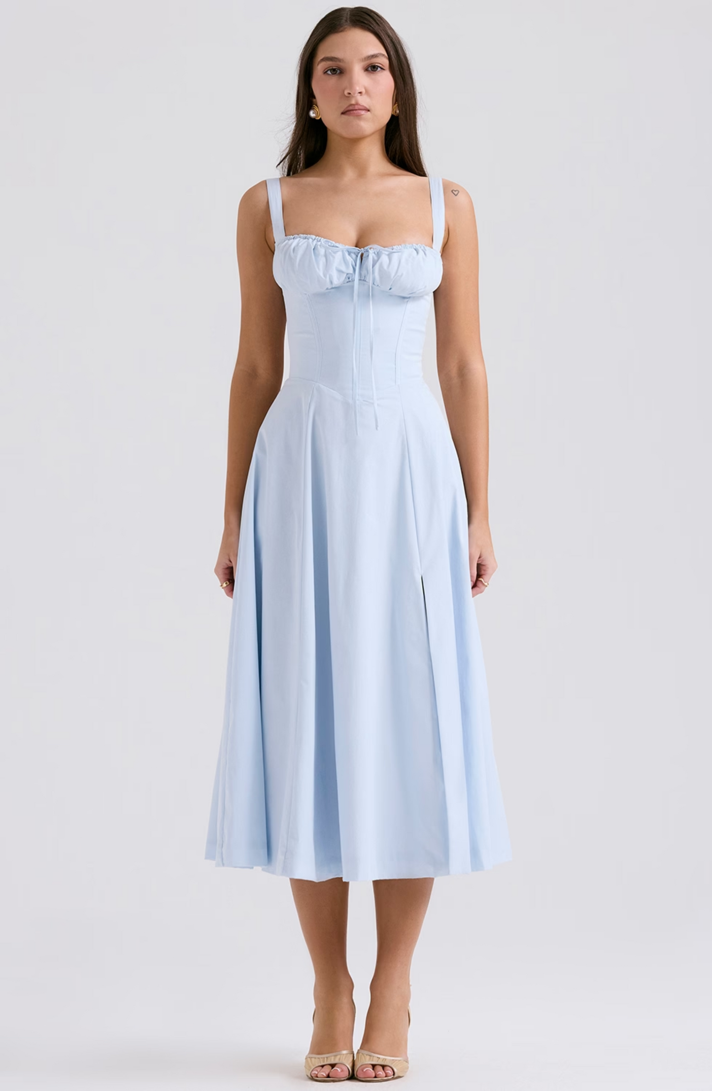 Pleated corset dress