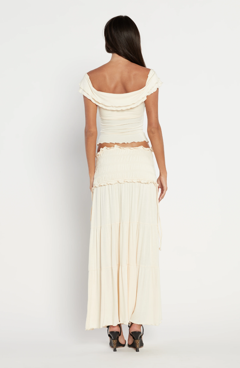 Bohemian V-Neck Crop Top & Skirt Set