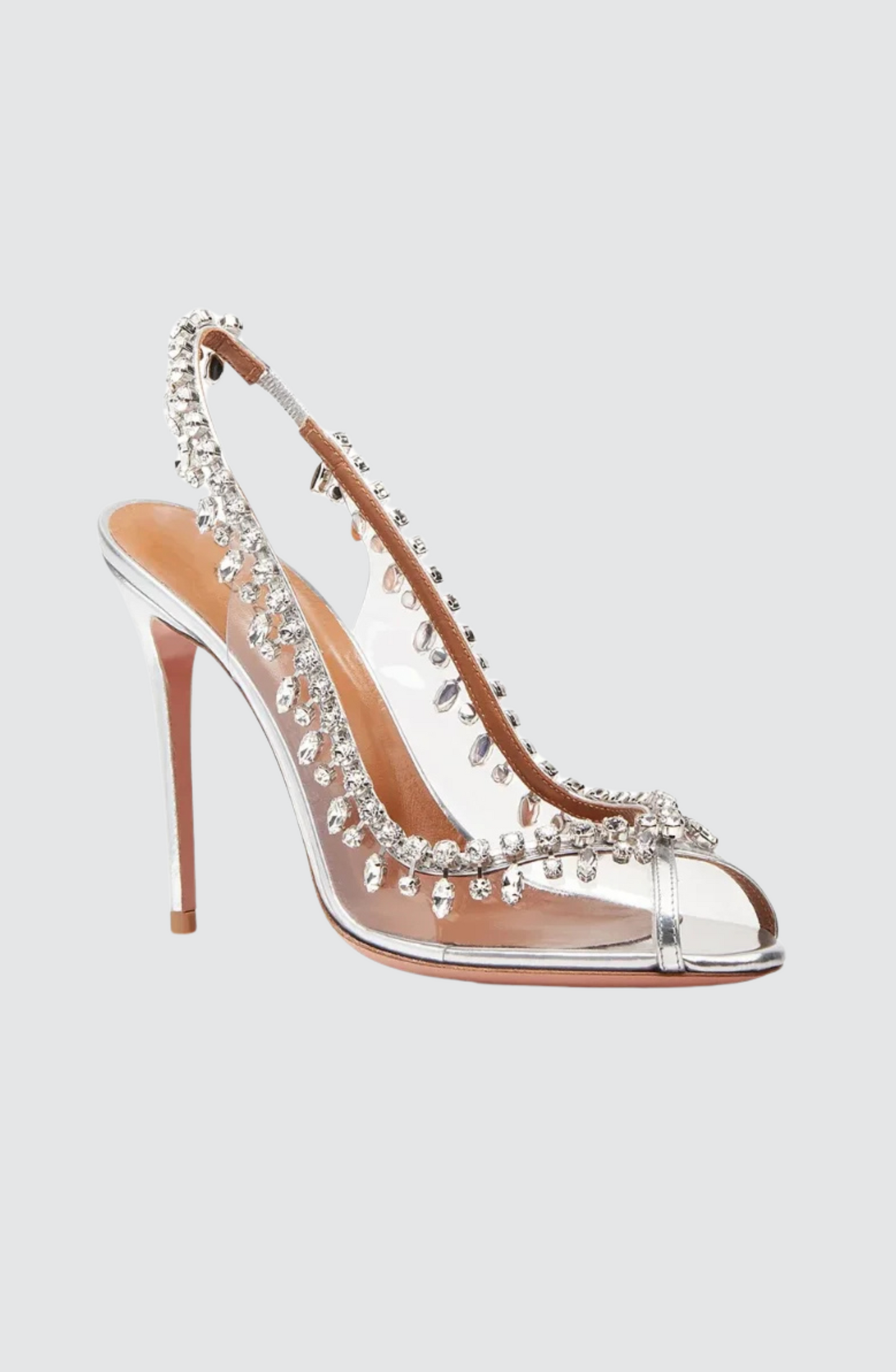 Rhinestone Chain Transparent Stiletto Heels