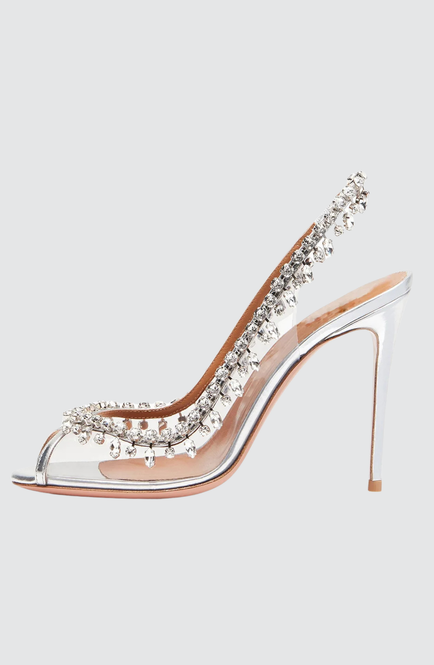 Rhinestone Chain Transparent Stiletto Heels