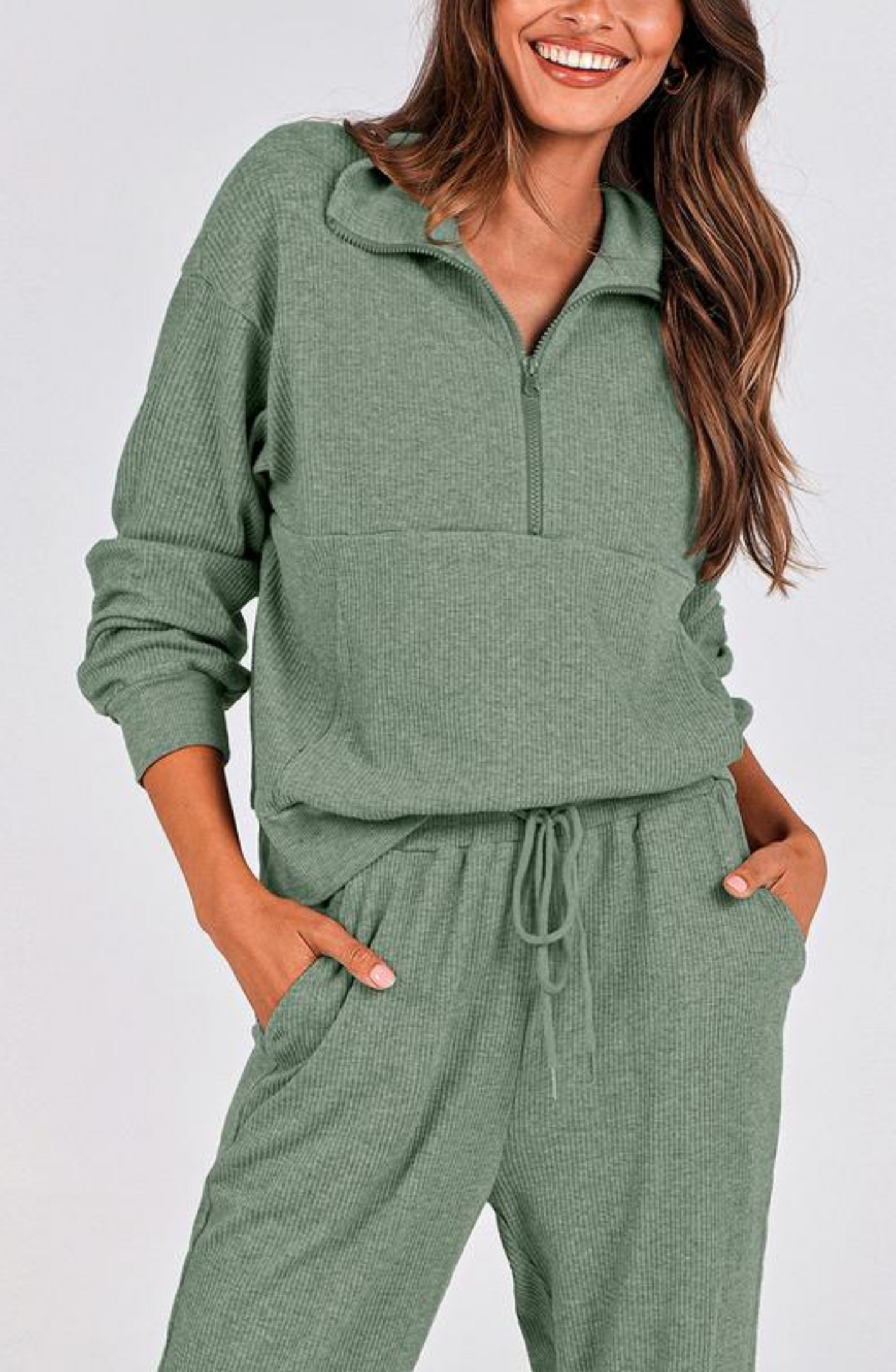 Half-Zip Polo Lounge Set