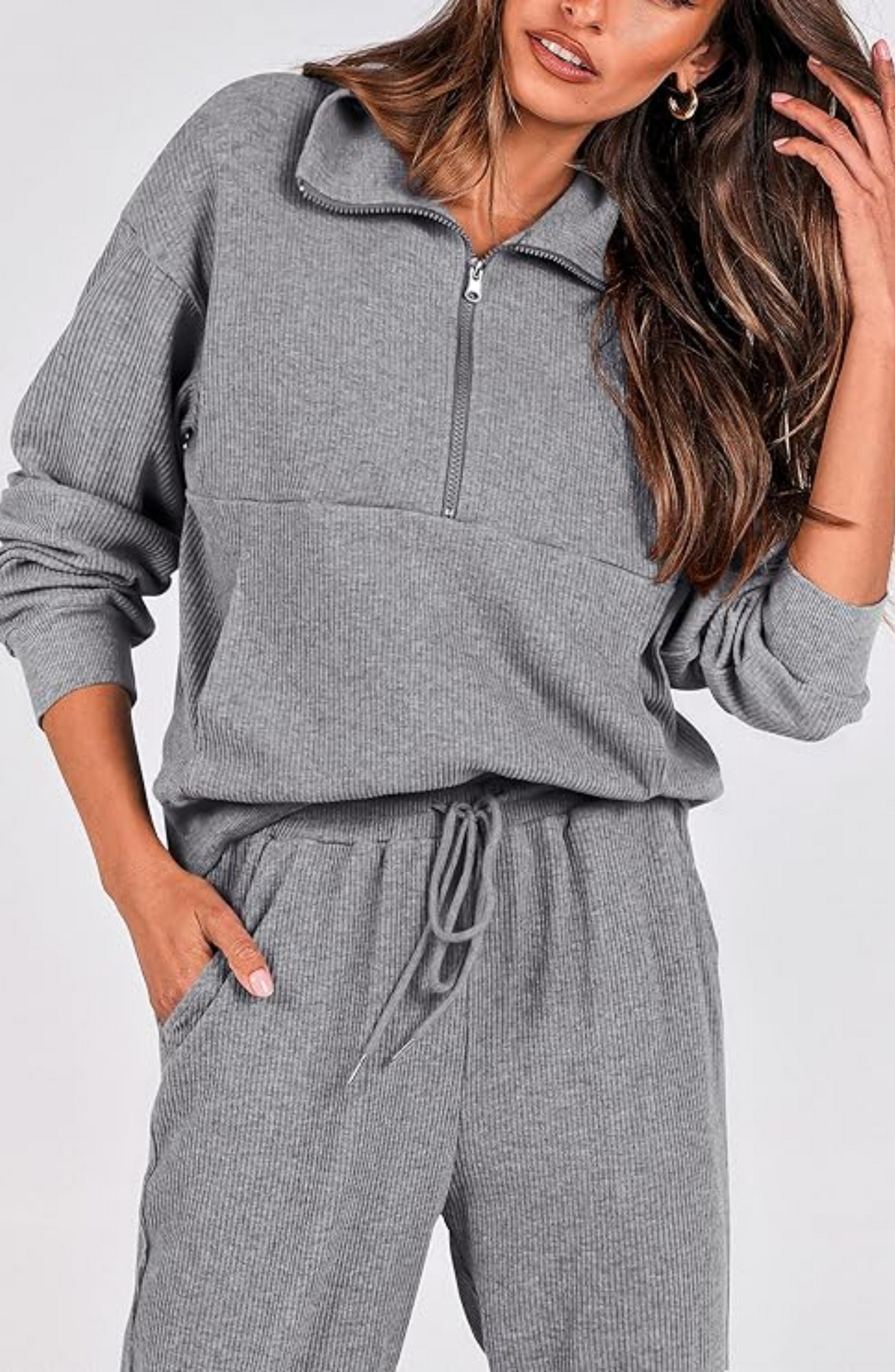 Half-Zip Polo Lounge Set