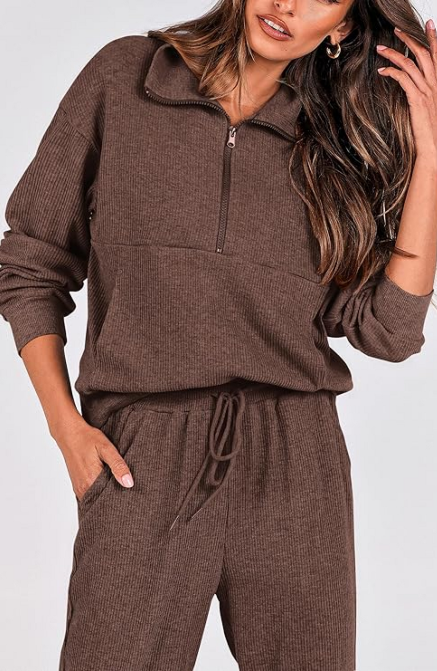 Half-Zip Polo Lounge Set