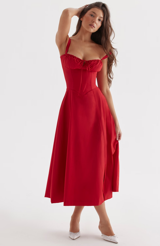 Pleated corset dress