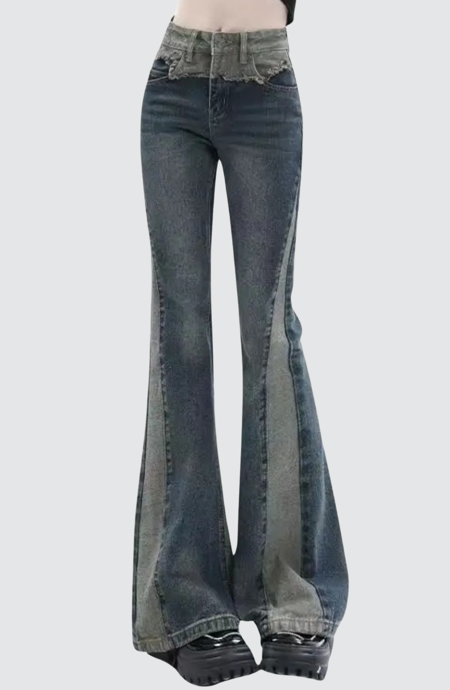 Jean patchwork bicolore