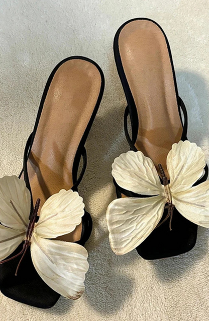 Butterfly Open Toe Heels