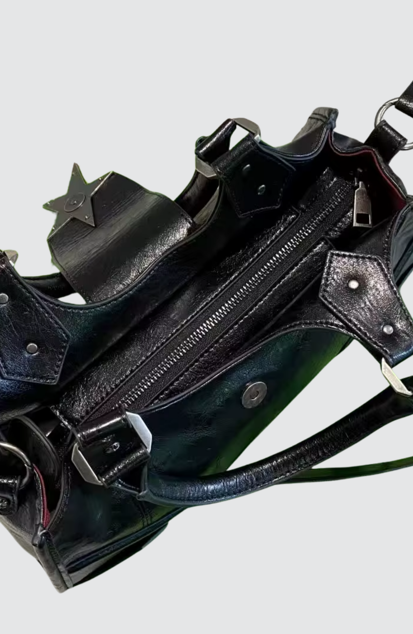 Gothic Star Y2K Black Bucket Shoulder Bag