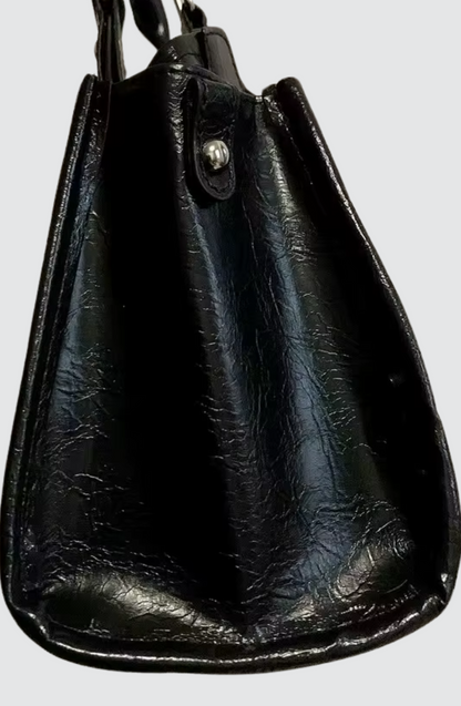 Gothic Star Y2K Black Bucket Shoulder Bag