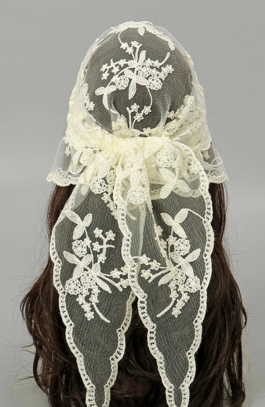 Vintage Lace Triangle Hair Scarf