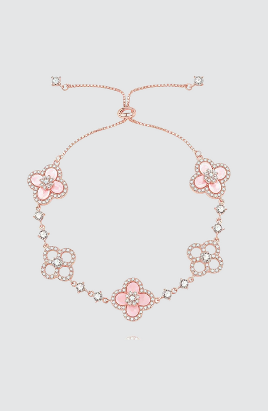 Pink Gold Flower Alhamb Bracelet