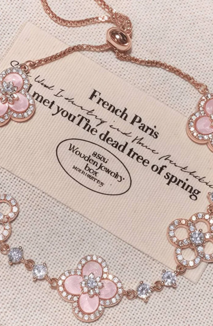 Pink Gold Flower Alhamb Bracelet