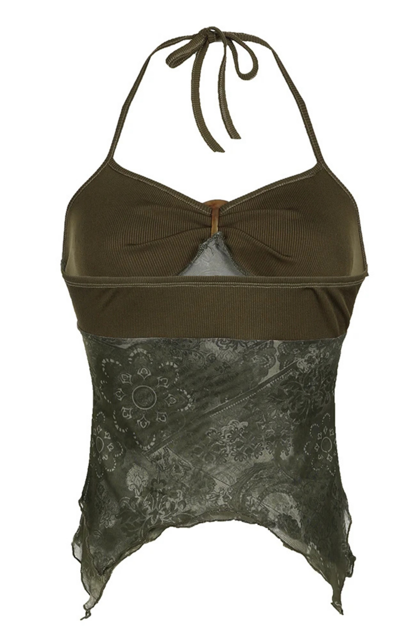 Camisole dos nu style bohème à imprimé rétro