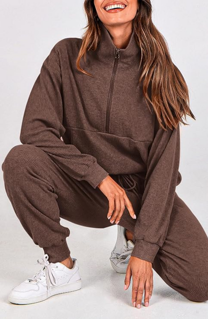 Half-Zip Polo Lounge Set