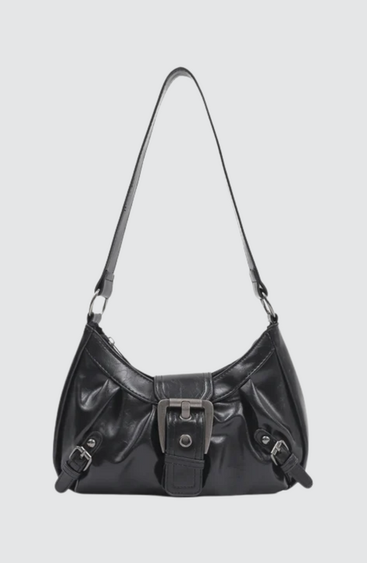 Pleated Rivet Armpit Shoulder Bag